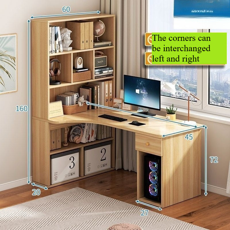 Home desk  bookshelf left and right interchangeable