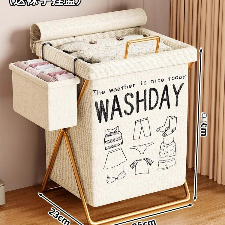 Laundry Basket Foldable Comes with Socks Hanging Basket