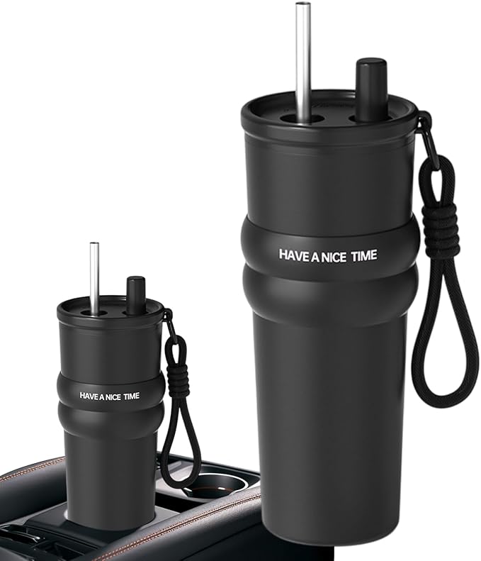 Insulated Coffee Cup with Straw,710ml