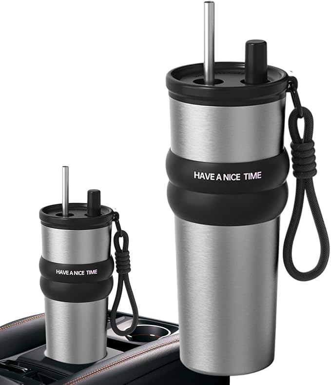 Insulated Coffee Cup with Straw,710ml