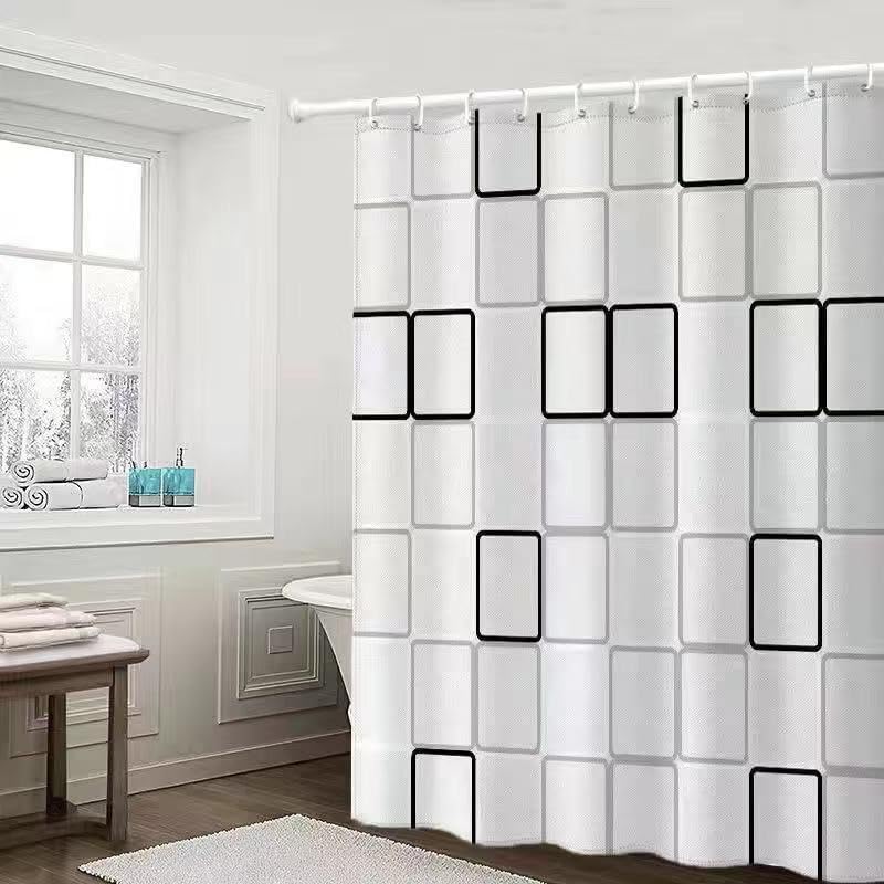 Shower Curtain with Grommets (Large Grid, 72" W x 72" L)