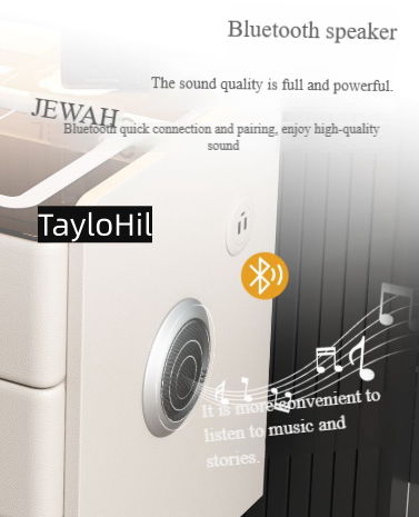 Wireless Charging Solid Wood Night Stand with speaker