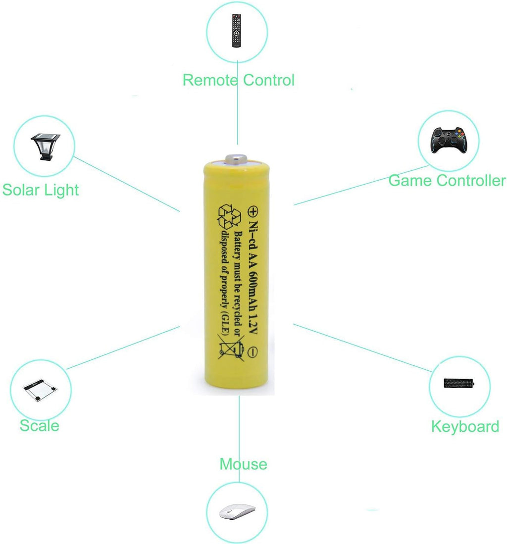 ni-cd aa 600mah 1.2v Rechargeable Battery for Solar