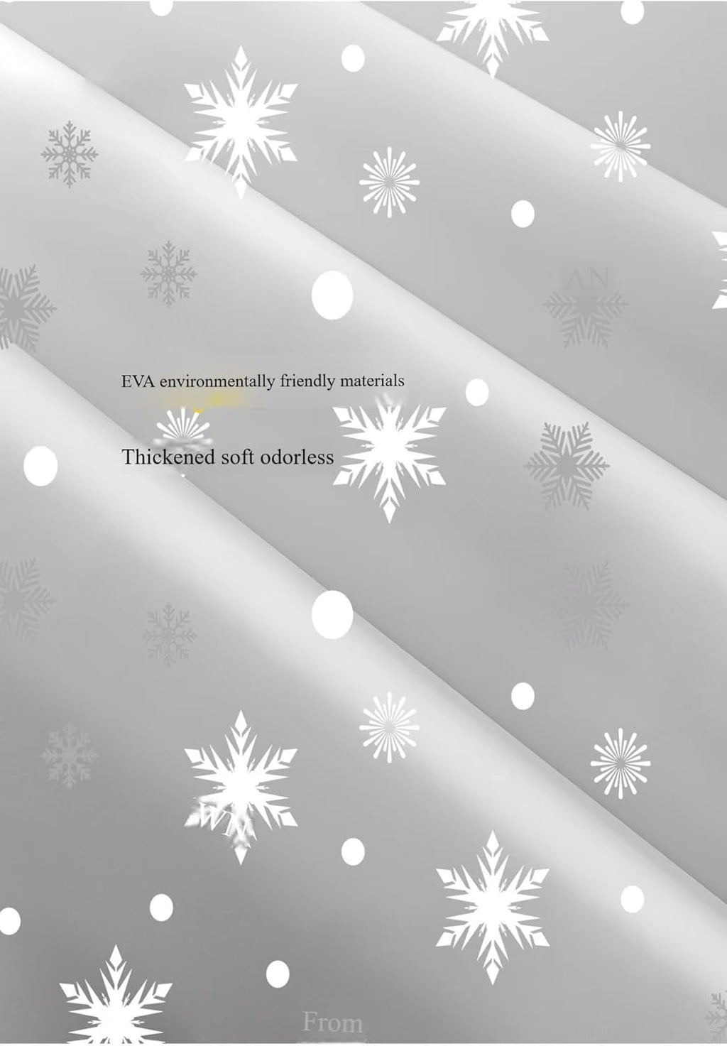 Shower Curtain with Grommets (Snowflake, 72" W x 72" L)