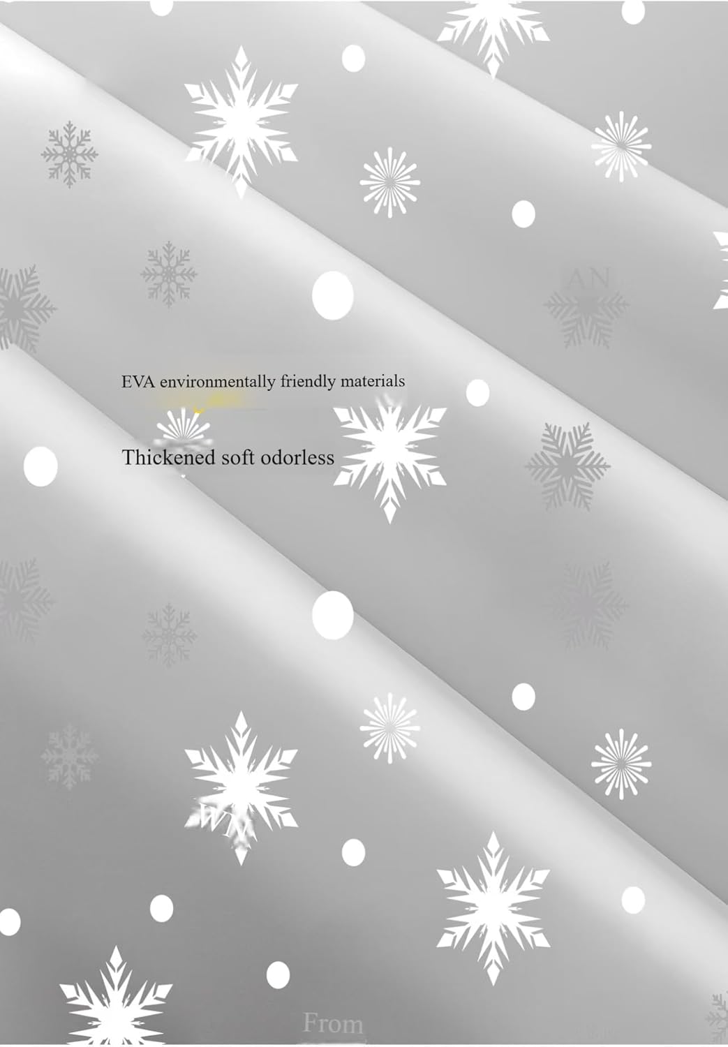 Shower Curtain with Grommets (Snowflake, 72" W x 72" L)