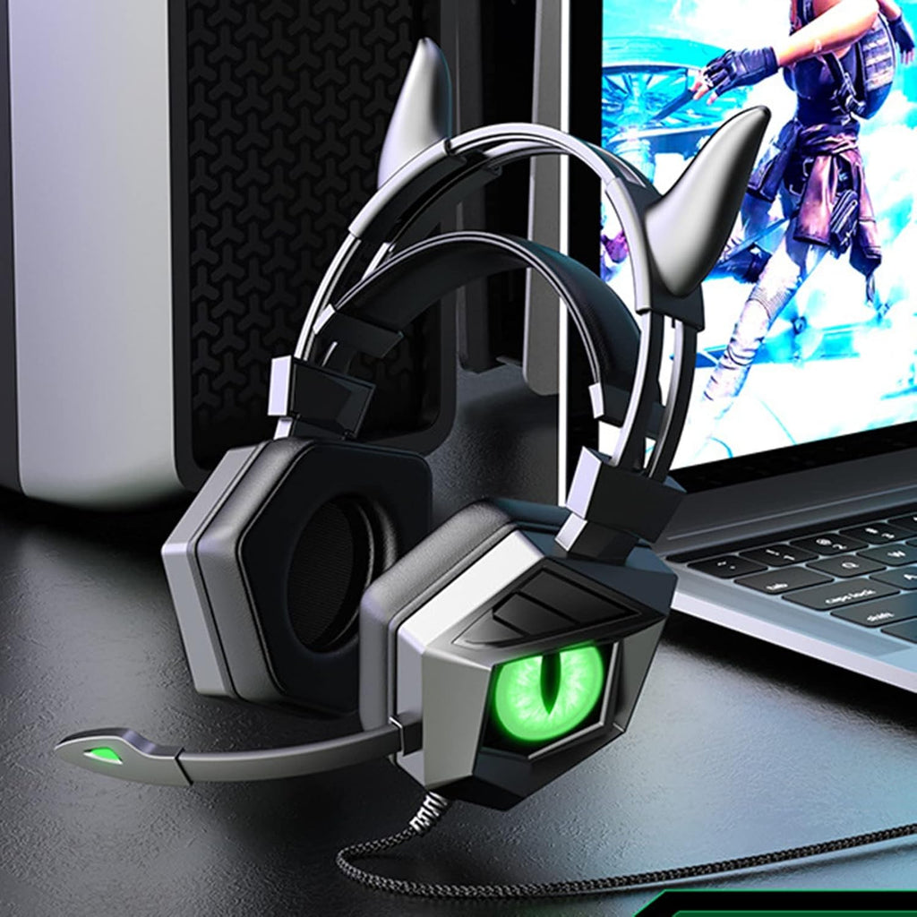 Microphone earphones with bright RGB flash, 3.5mm/USB