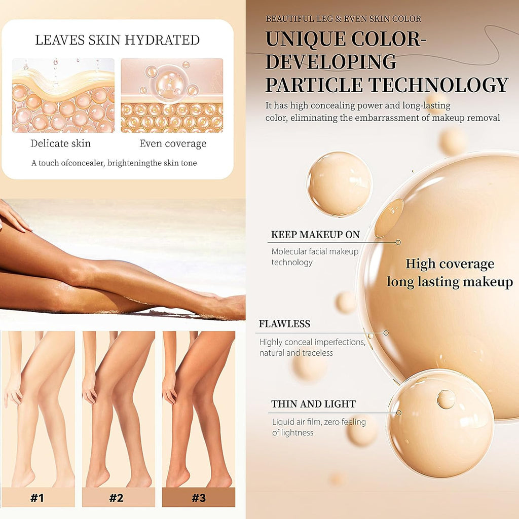 Body Cover up Makeup for Tattoo Cover Up / Black Skin, Long Last Body Foundation 2PCS