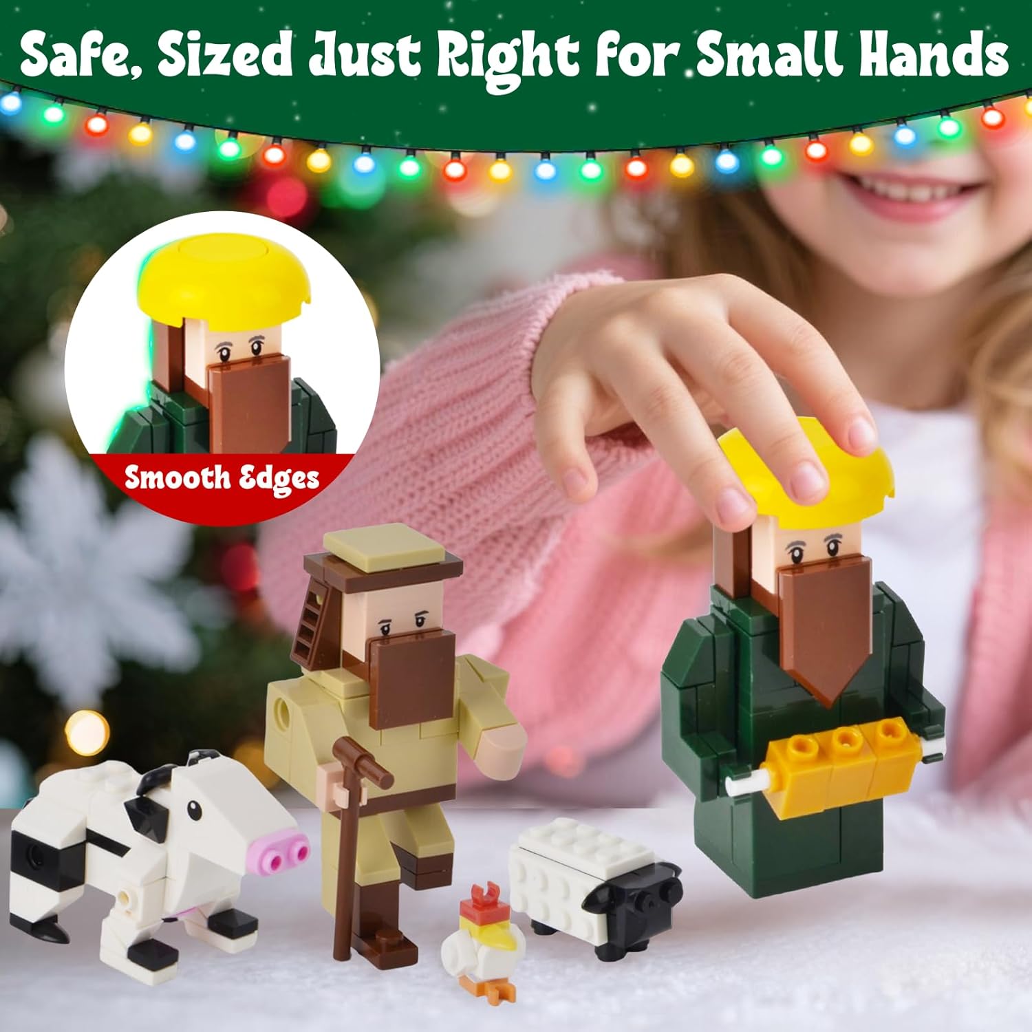 Nativity Advent Calendar 24 Days Christmas Countdown Nativity Scene Building Block Toys