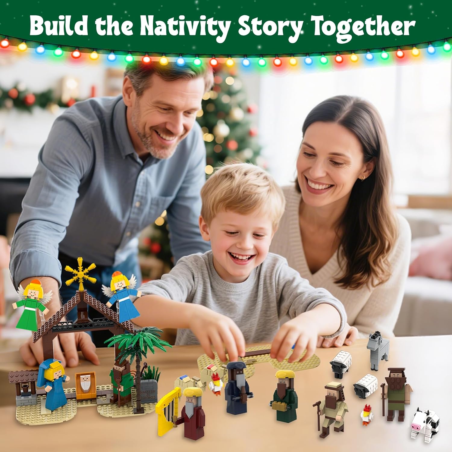 Nativity Advent Calendar 24 Days Christmas Countdown Nativity Scene Building Block Toys