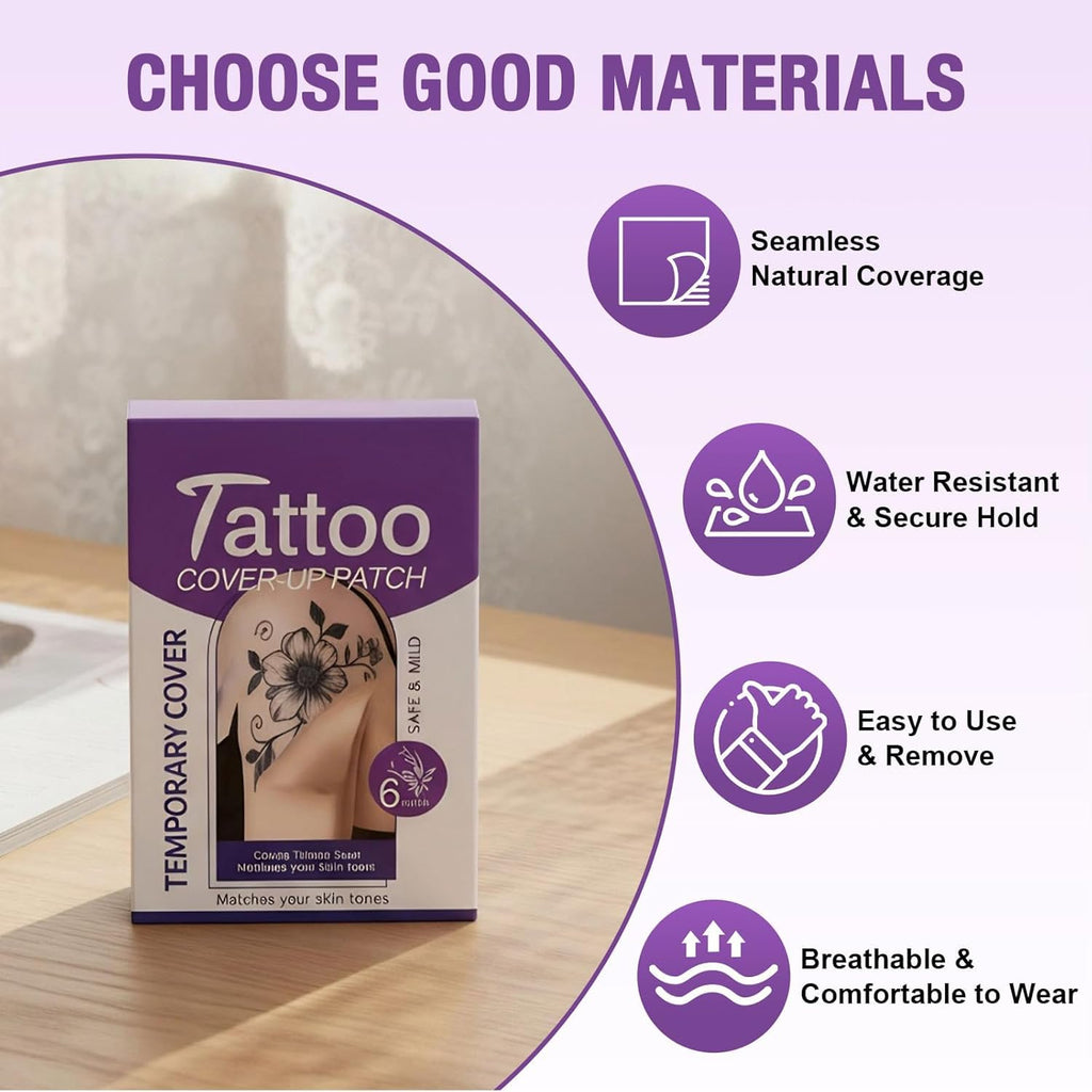 Tattoo Cover Up Patch Waterproof (6-Pack) - Natural Skin