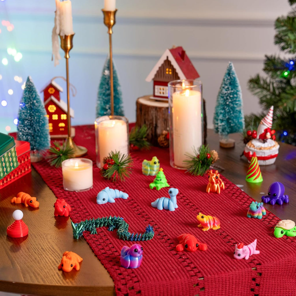 Christmas Advent Calendar 3D Printed Toys, 24 Pcs