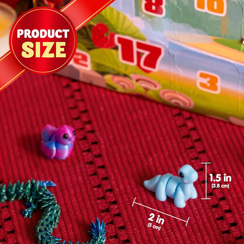 Christmas Advent Calendar 3D Printed Toys, 24 Pcs