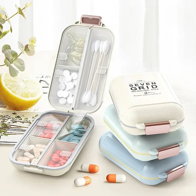 Portable 7 Grids Weekly Travel Medicine Organizer