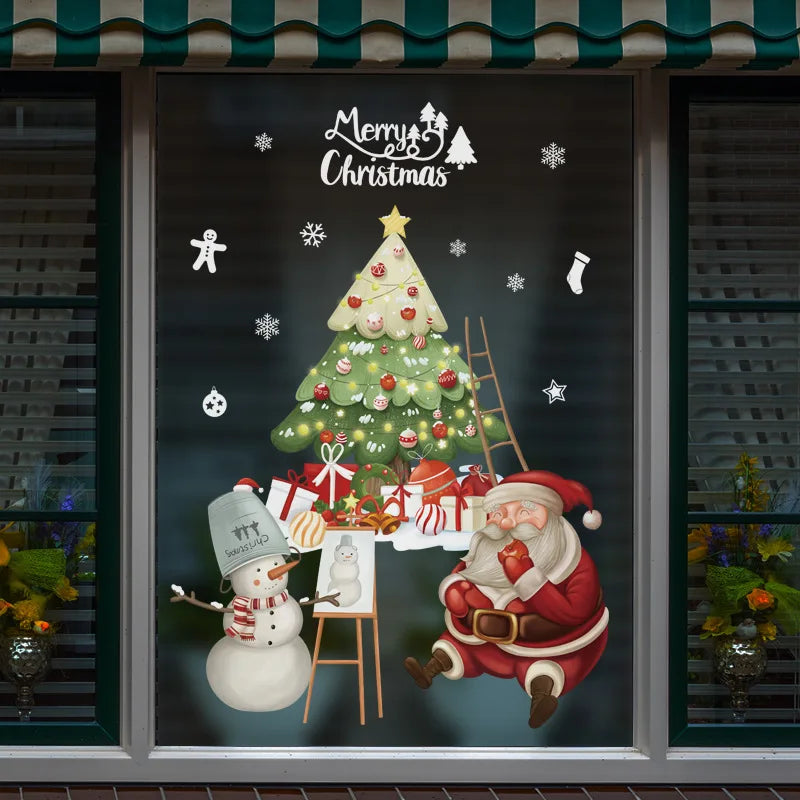Christmas decoration set static PVC window sticker