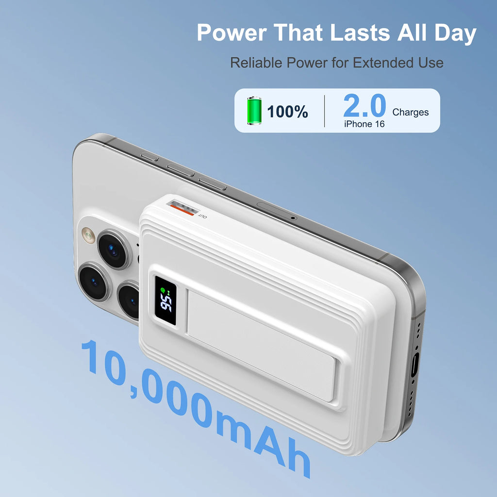 Magnetic Wireless  10000mAh  3 in 1 Power Bank