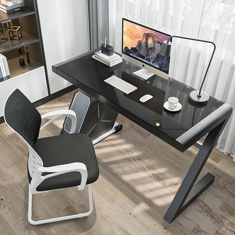 Toughened Glass Computer Desk Z-shaped  Leg