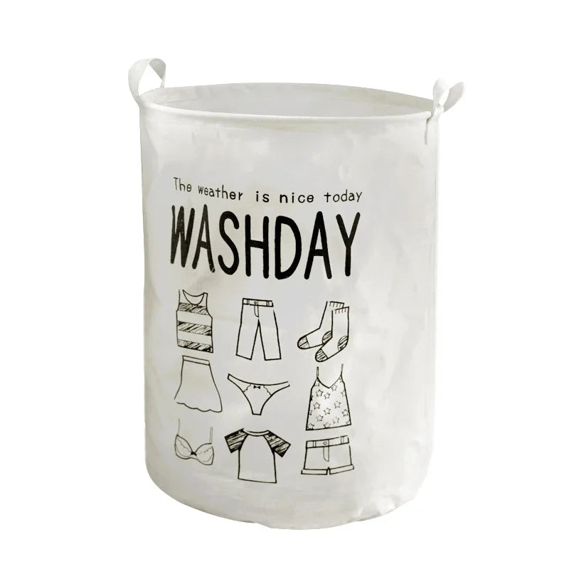 Canvas storage laundry basket