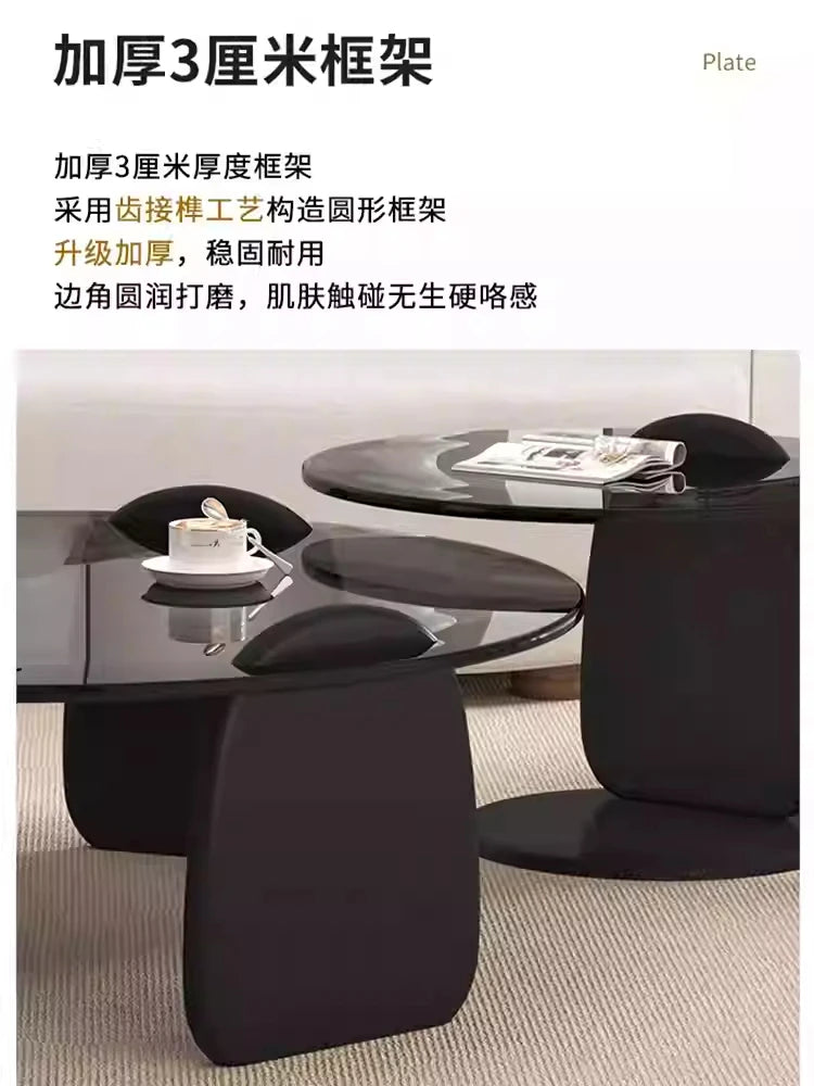 Glass Coffee Table Minimalist Small Round Table