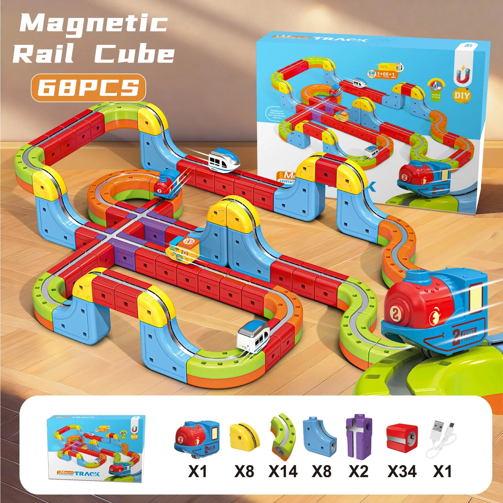 Electronic Rail Train 3D Cube Toy