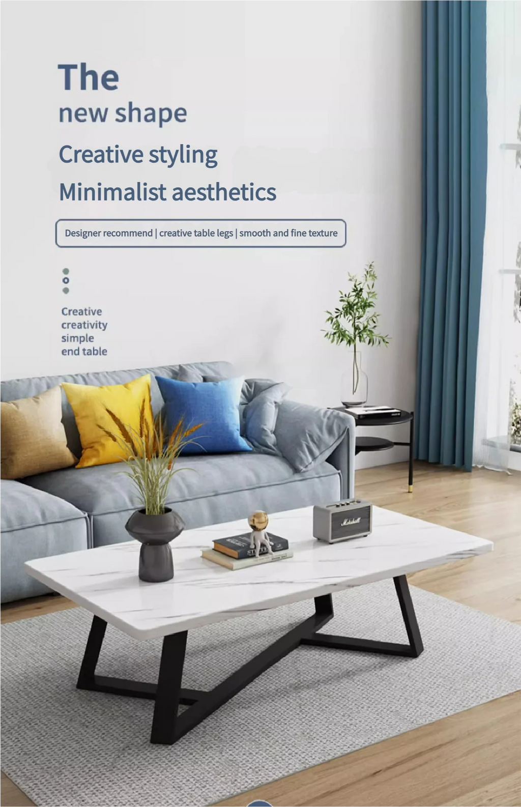 Minimalist pattern for small low coffee table