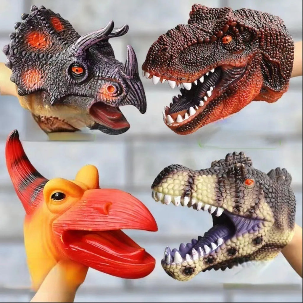 Soft rubber tyrannosaurus rex simulates animal bite