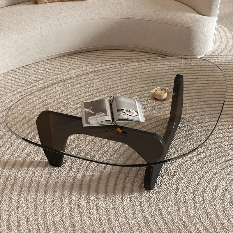 Transparent Tempered Glass Small Coffee Table