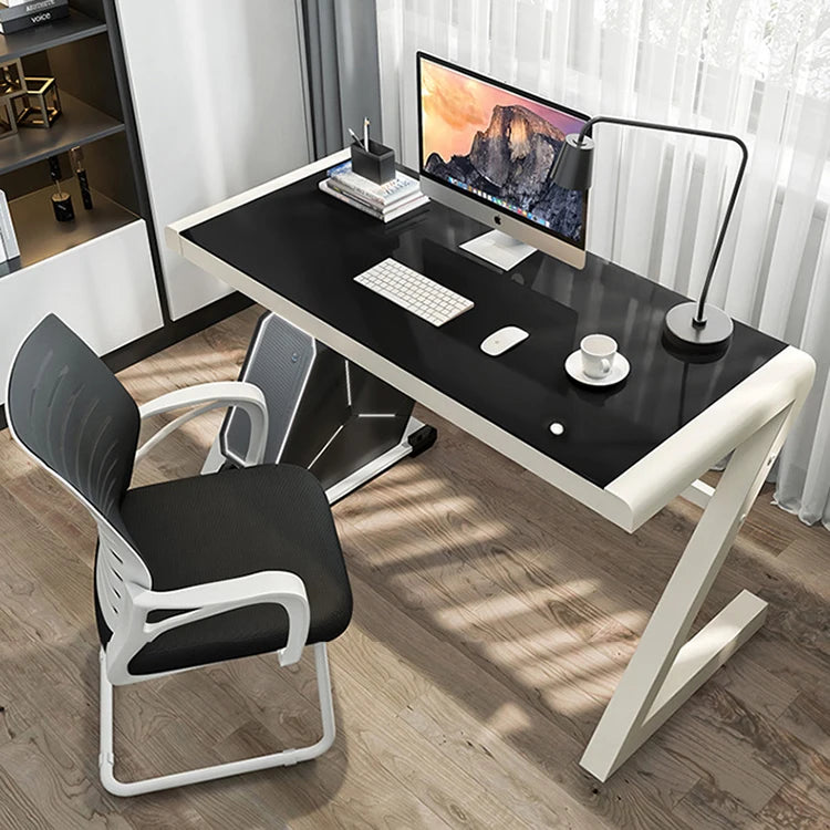 Toughened Glass Computer Desk Z-shaped  Leg