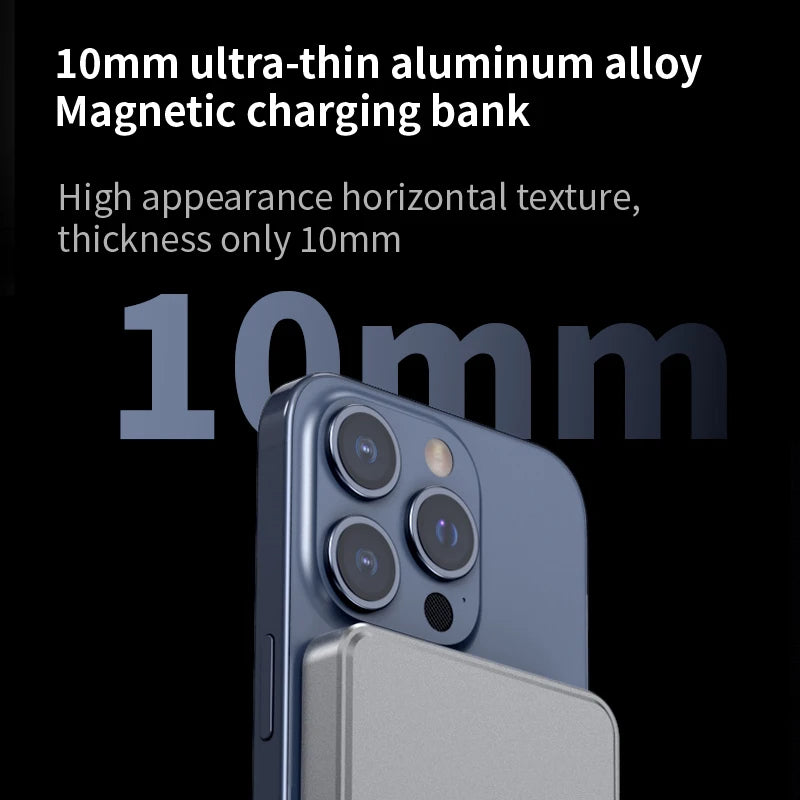 Metal Powe rbank 10000mAh Quick Charging Wireless