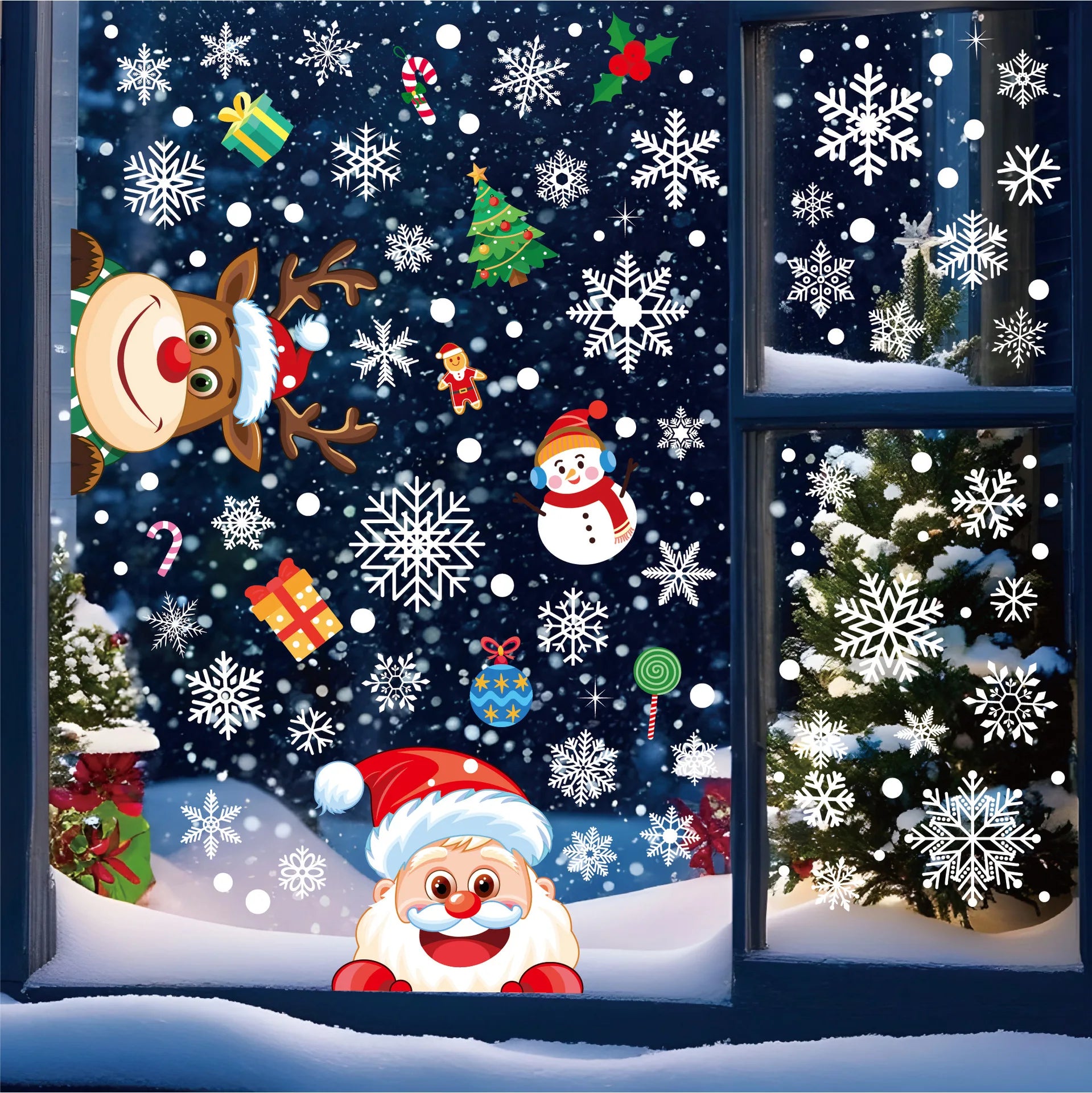 PVC stickers for Christmas window decoration