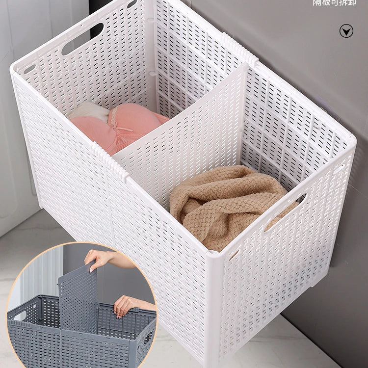 Plastic Laundry Organizer Hamper Dirty Clothes Storage Basket