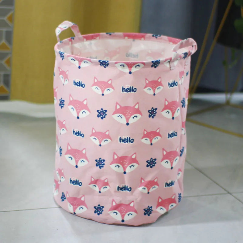 Canvas storage laundry basket