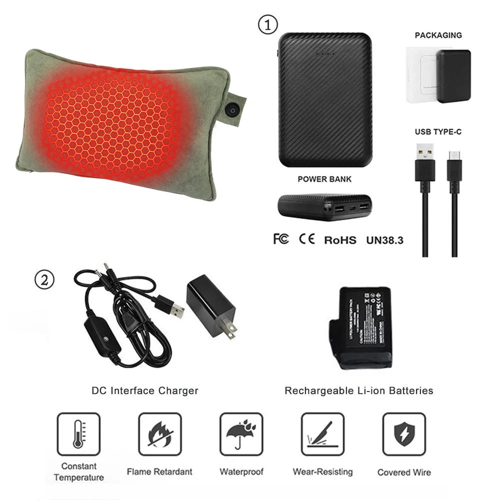 Electric Battery Throw Heated Pillow 23.62*15.75 inches