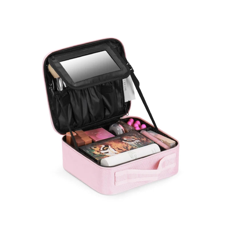 Makeup Bag Foldable Oxford With Mirror 11*9*4 in