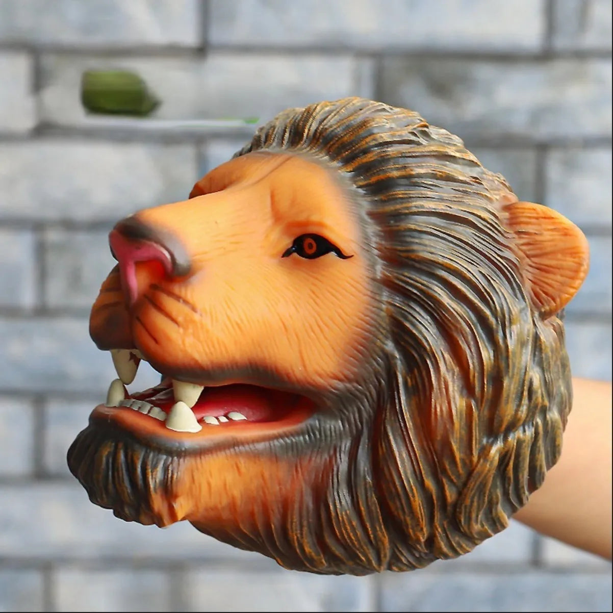 Soft rubber tyrannosaurus rex simulates animal bite