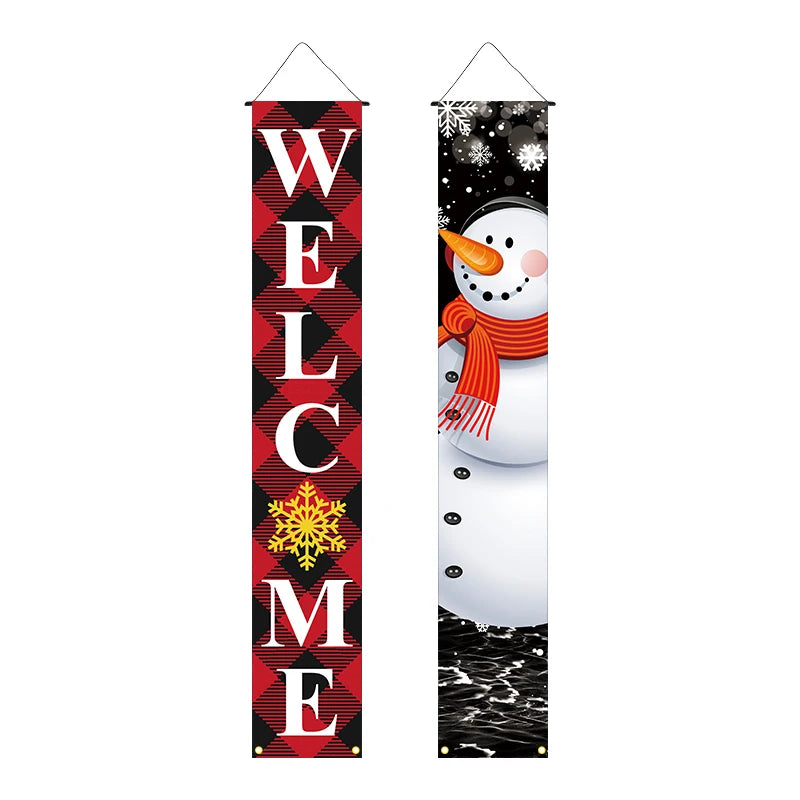 Christmas decoration 12 * 72 inch polyester fabric PVC suspension rod 2-piece set