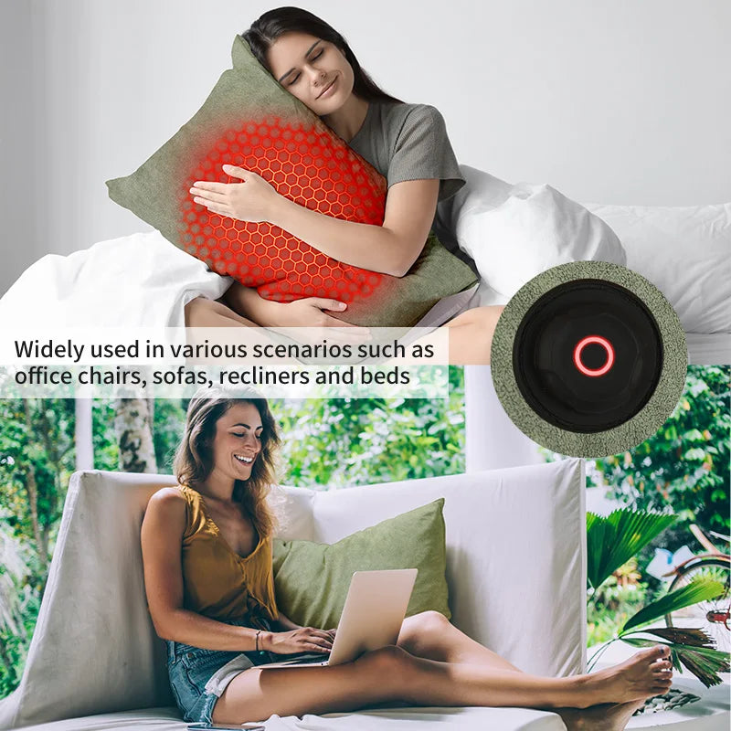 Electric Battery Throw Heated Pillow 23.62*15.75 inches