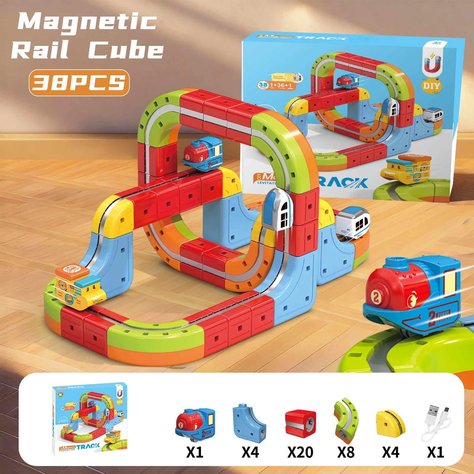 Electronic Rail Train 3D Cube Toy