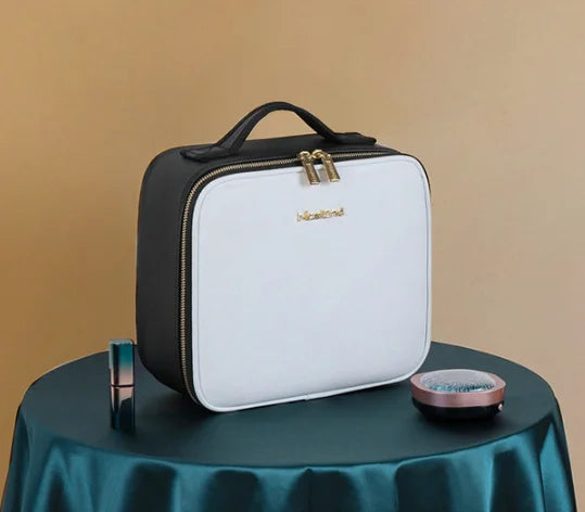 Makeup  Bag Vanity Cosmetic Box Mirror  With Three Colors Led Light