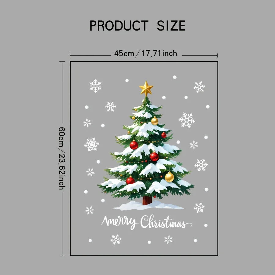Christmas Cartoon Snow Scene Wall Stickers