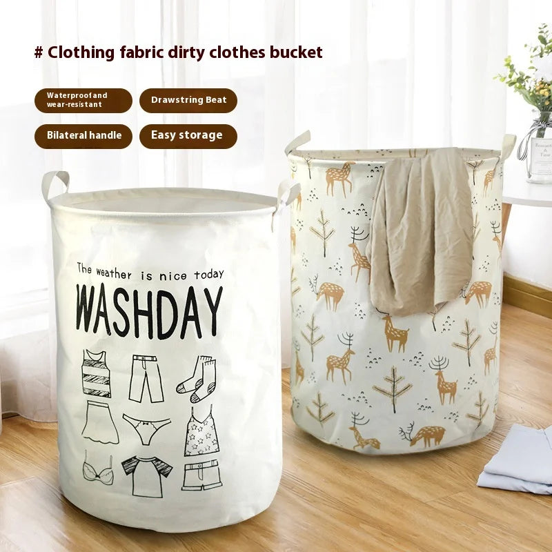 Canvas storage laundry basket