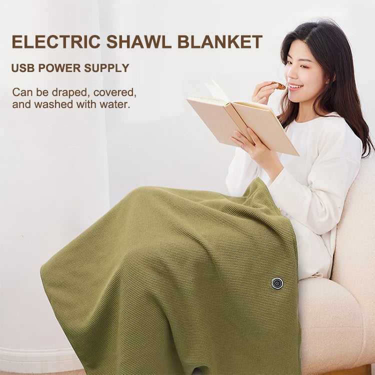 Folding Heated Blanket Shawl Mat Quilt