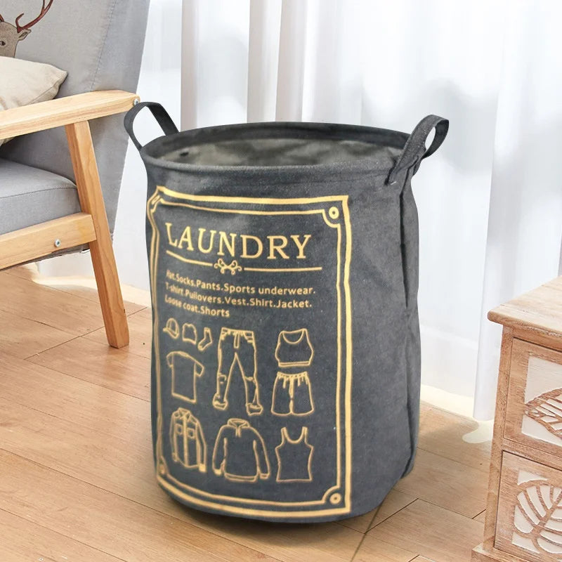 Canvas storage laundry basket