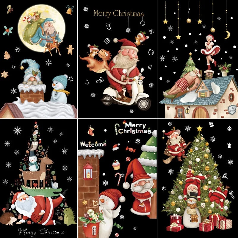 Christmas decoration set static PVC window sticker
