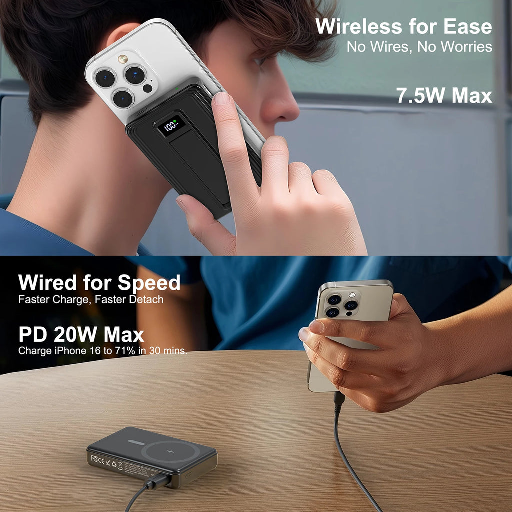 Magnetic Wireless  10000mAh  3 in 1 Power Bank