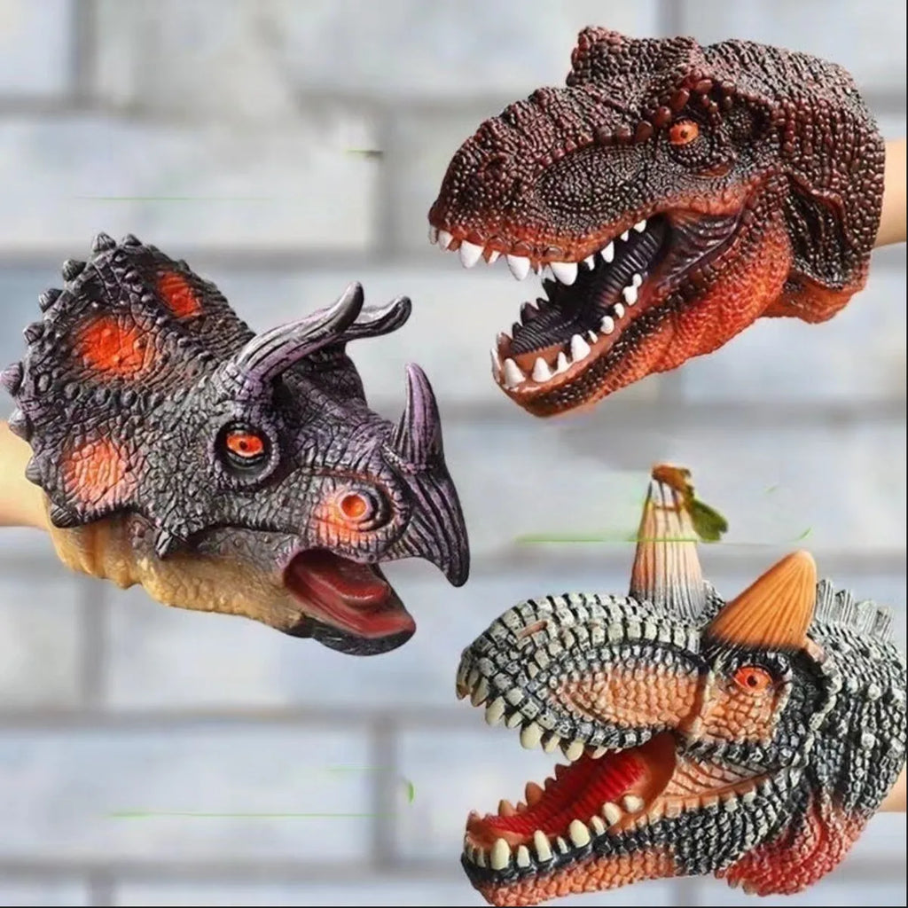 Soft rubber tyrannosaurus rex simulates animal bite