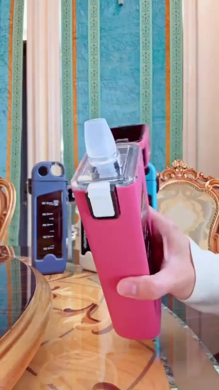 Square double-layer plastic water cup