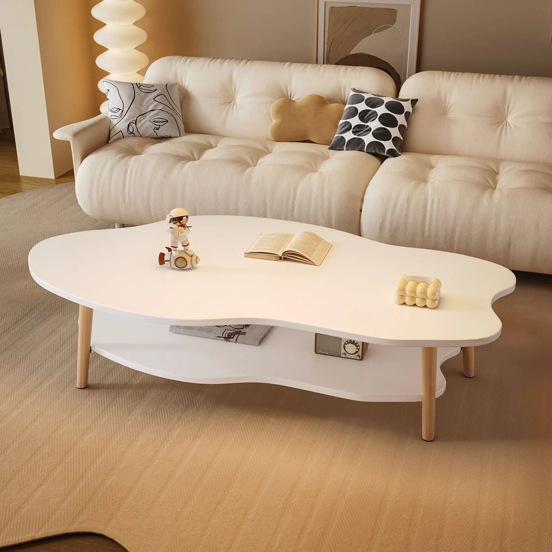 Cloud shaped double-layer coffee table