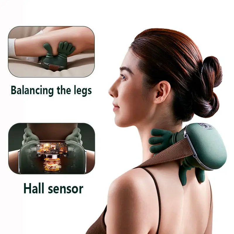 Focus kneading and heating shoulder and neck massager