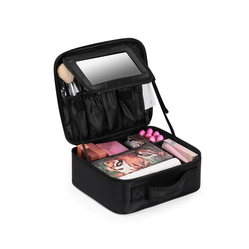Makeup Bag Foldable Oxford With Mirror 11*9*4 in