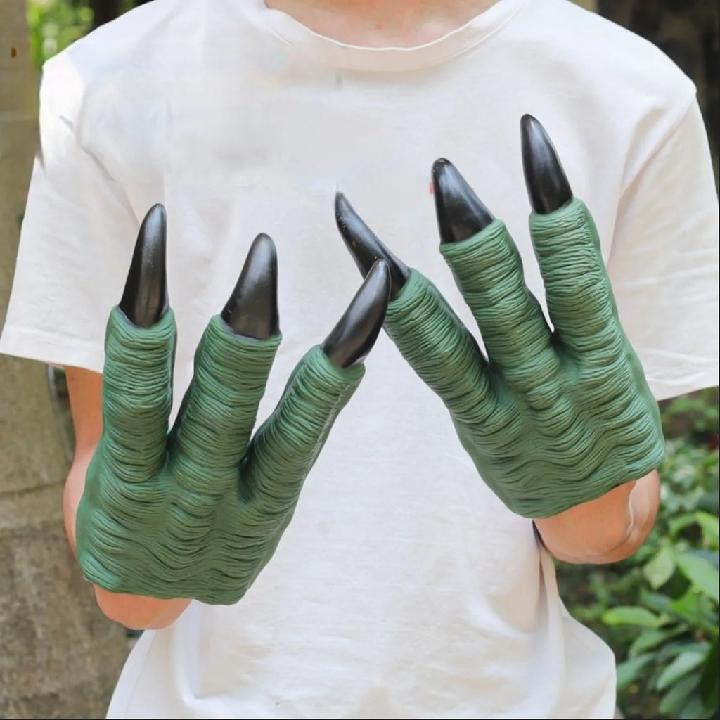 Soft rubber tyrannosaurus rex simulates animal bite